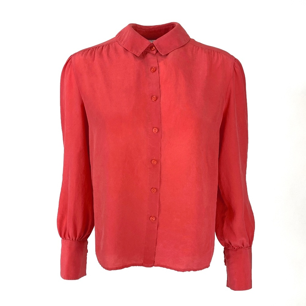 EUC Adriana Papel Vintage 1980s 100% Silk Coral Blouse